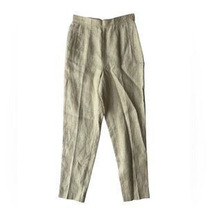Talbots 100% Irish Linen Women's High Rise Light Tan Trousers
